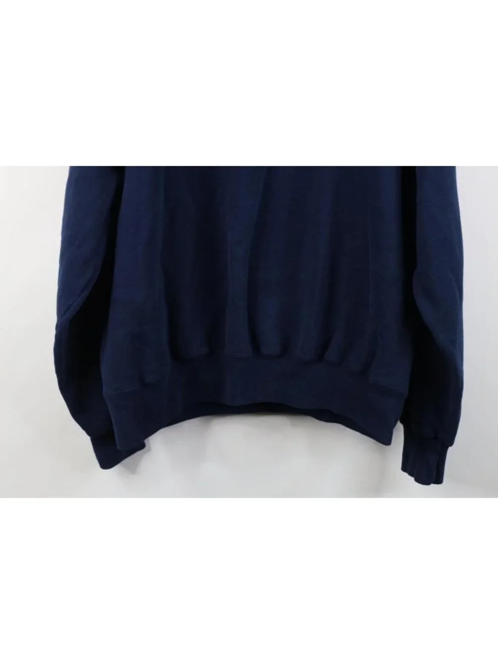 Vintage 90s Russell Athletic Mens XL Faded Spell Out Crewneck Sweatshirt Blue